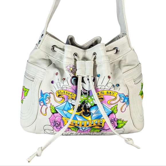 Disney Handbags - Disney World Minnie Mouse Tattoo Shoulder Bag Drawstring Vintage